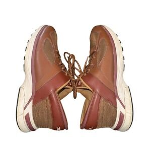 Zeba Hands-Free Sneakers‎ Mens 11 Pre-Owned Sneakers Brown Leather Mesh Slip On